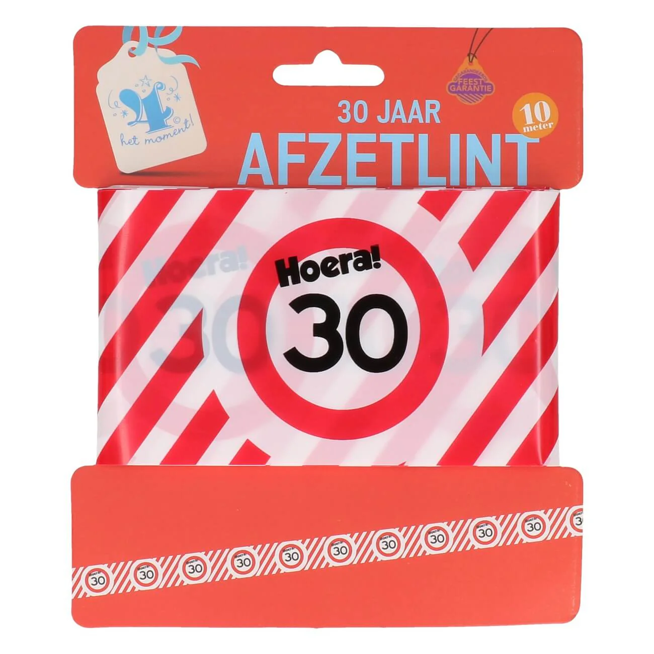 Afzetlint 30 jaar rood/wit 10m - Image 2