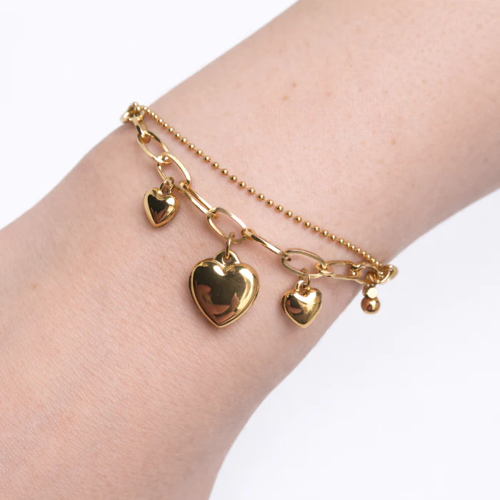 Armband bedelhartjes goud #761 - Image 2