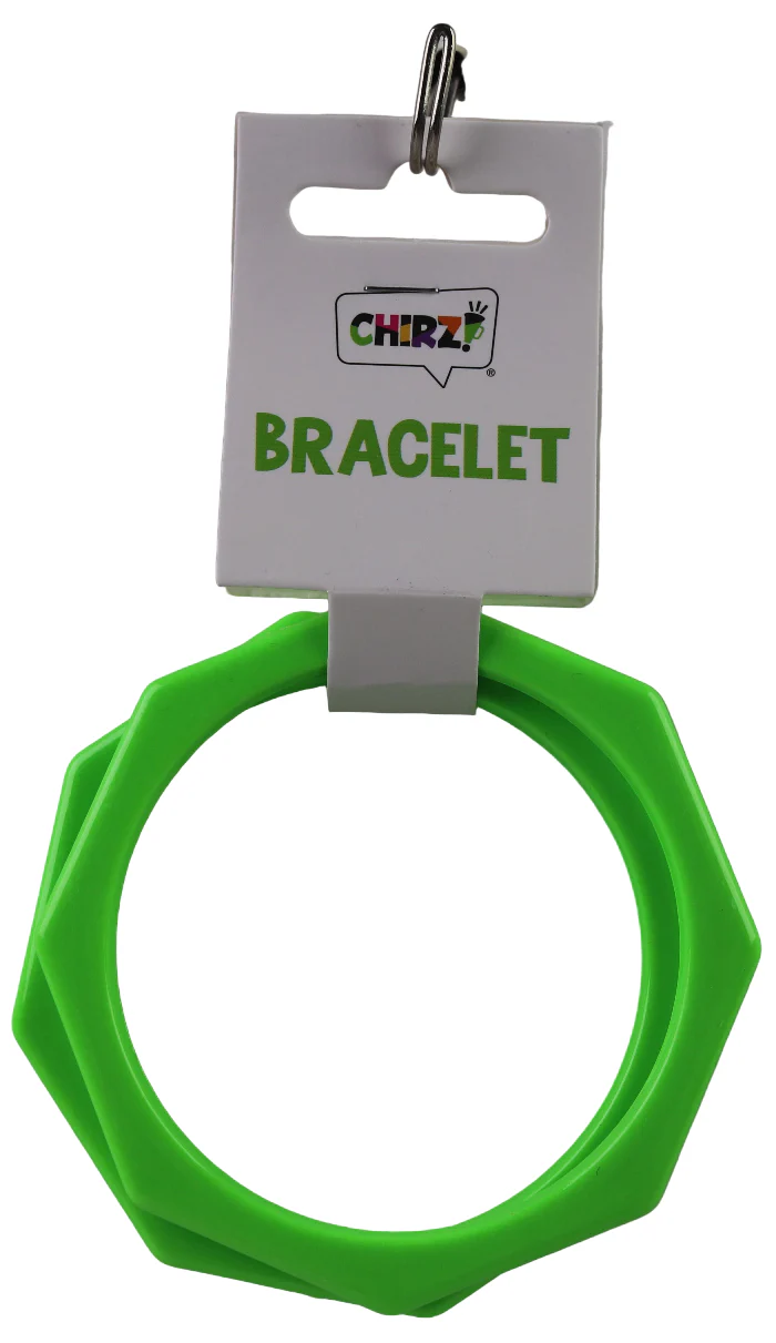 Armbanden hoekig neon groen set 2 stuks