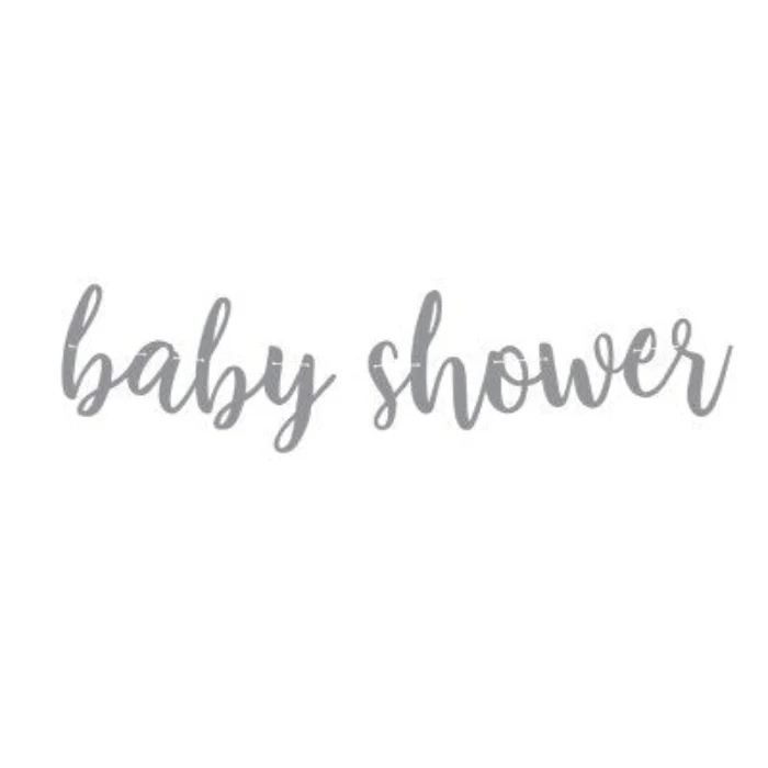 Baby shower letterslinger zilver