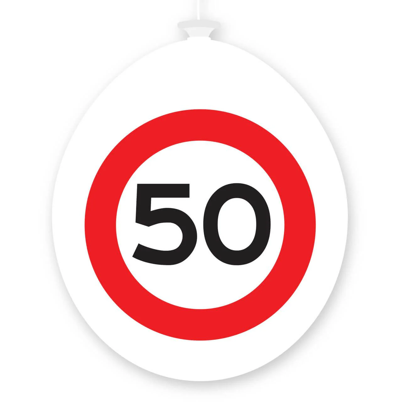 Ballonnen 50 jaar rood/wit 10 stuks