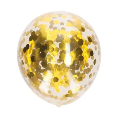 Ballonnen confetti goud 5 stuks