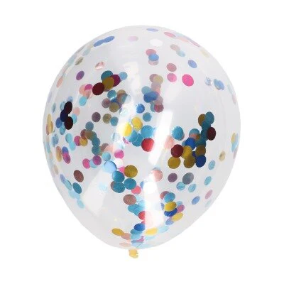 Ballonnen confetti metallic meerkleurig 30cm 5 stuks
