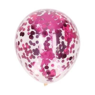 Ballonnen confetti metallic roze 30cm 5 stuks