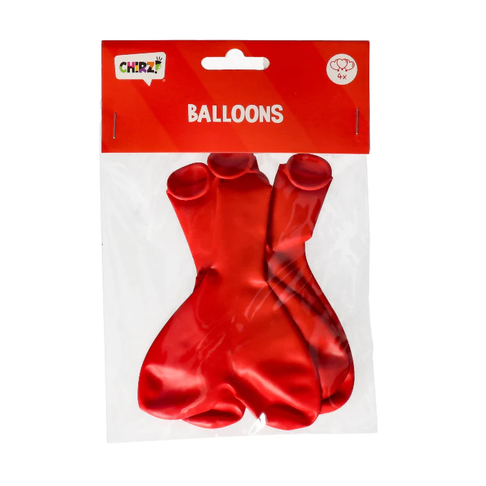 Ballonnen Hart Rood 4 stuks - Image 2