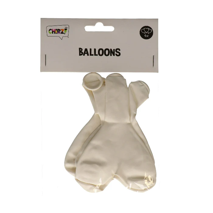 Ballonnen Hart Wit 4 stuks - Image 2