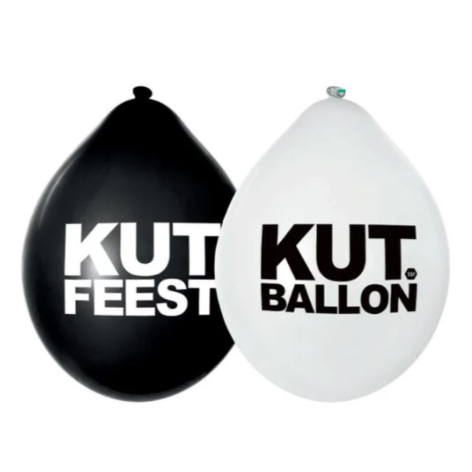 Ballonnen Kutfeest Kut ballonnen zwart/wit 8 stuks