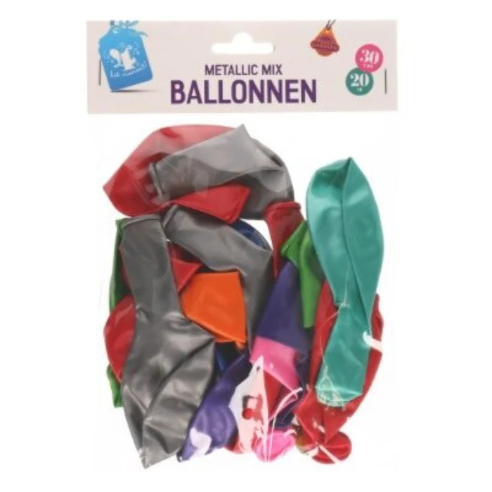 Ballonnen meerkleurig 30cm 20 stuks
