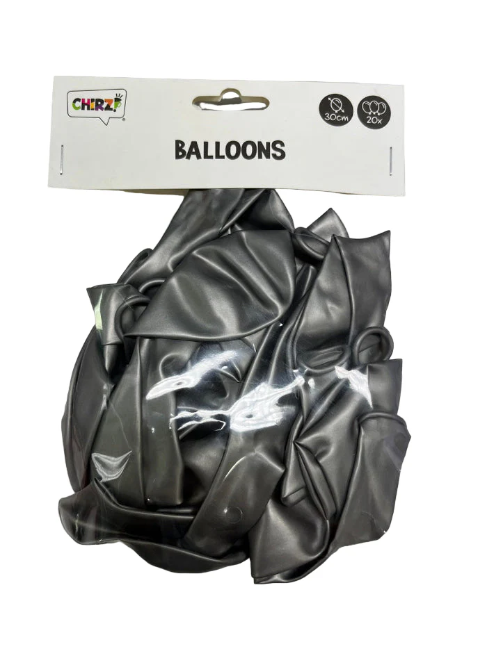 Ballonnen metallic zilver 20st