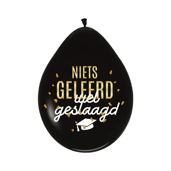 Ballonnen "Niets geleerd wel geslaagd"