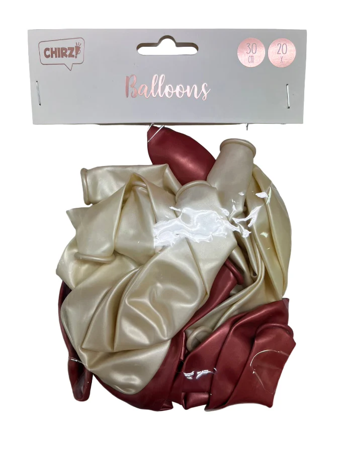 Ballonnen parelmoer wit/roségoud 20st