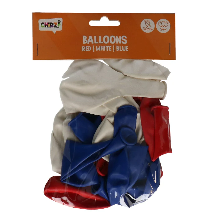 Ballonnen rood wit blauw 24St