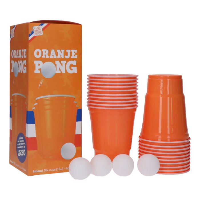 Beerpong set compleet oranje