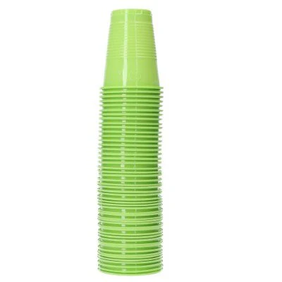 Bekers plastic groen 200ml 50 stuks