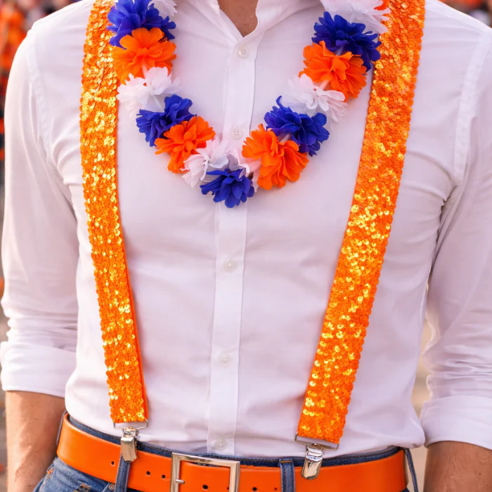 Bretels pailetten oranje
