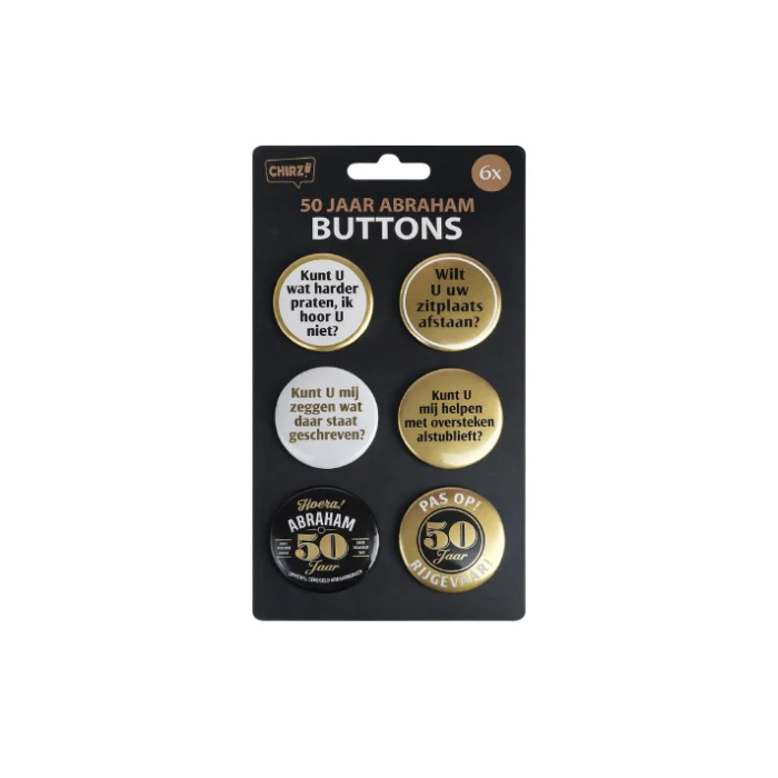 Button Abraham 50 jaar 6St