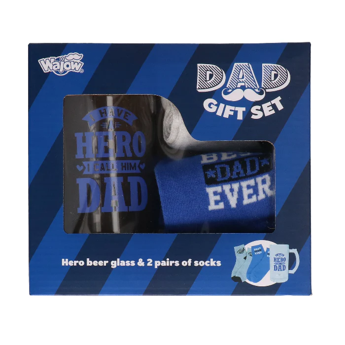 Cadeau set Hero Glas & Sokken