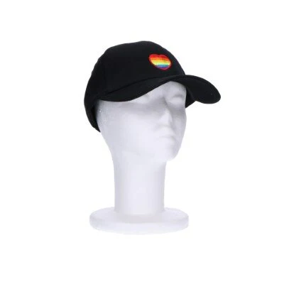 Cap zwart regenboog hartje