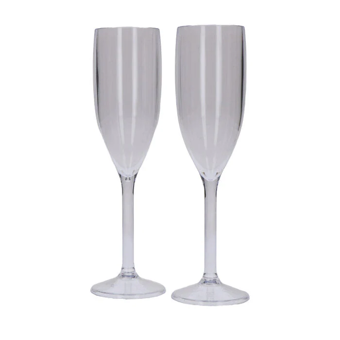 Champagneglazen herbruikbaar plastic 2 stuks