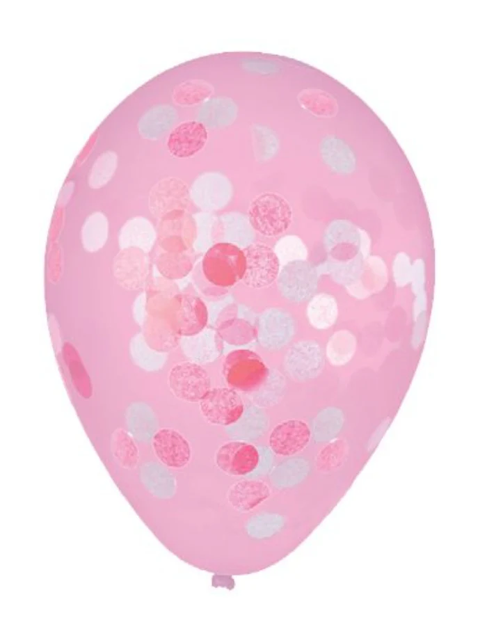 Confetti ballonnen roze 5St
