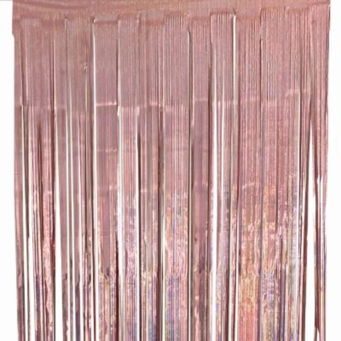 Deurgordijn folie holografisch roségoud 1m x 2m