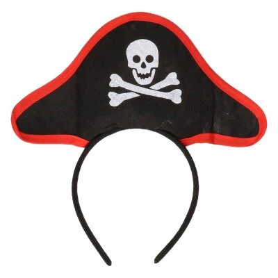 Diadeem piraten zwart/rood