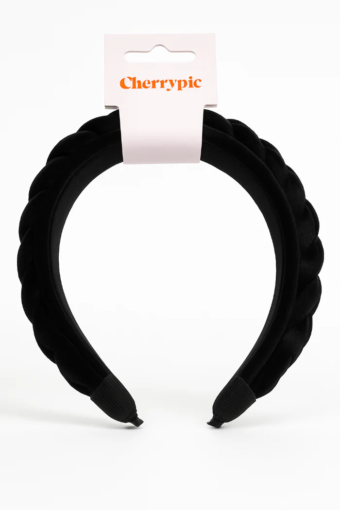 Diadeem velvet gevlochten zwart - Image 2