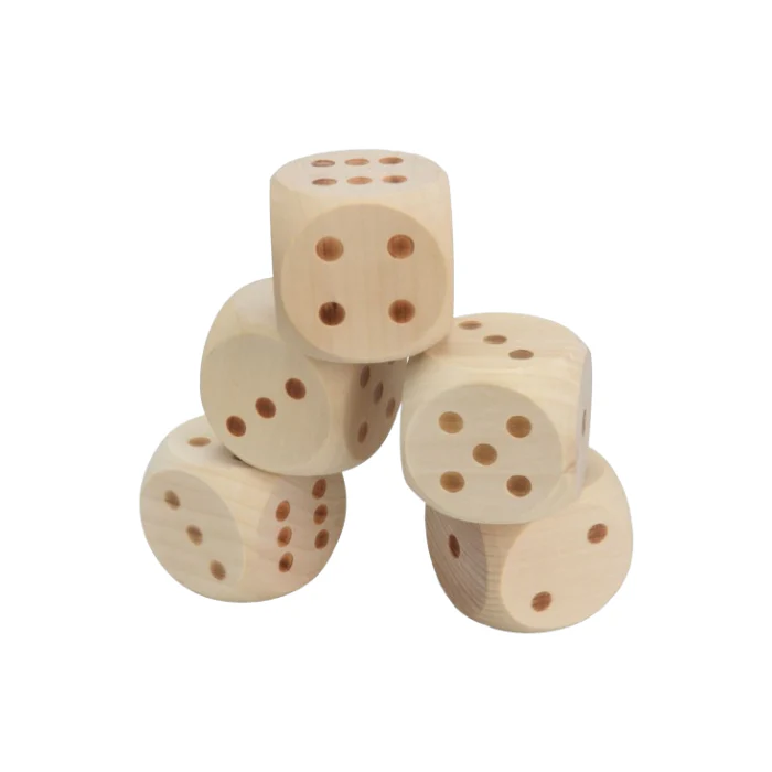 XL Houten Dobbelstenen – Set van 5