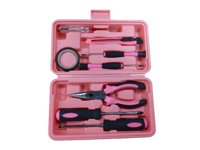 Doe-het-zelfgereedschapssets roze 9 stuks