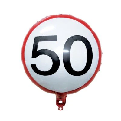 Folieballon 50 jaar verkeersbord