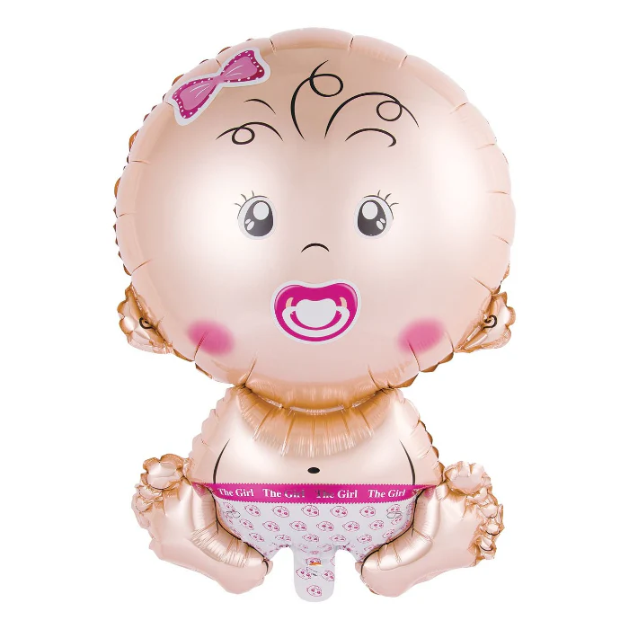 Folieballon baby roze 63cm
