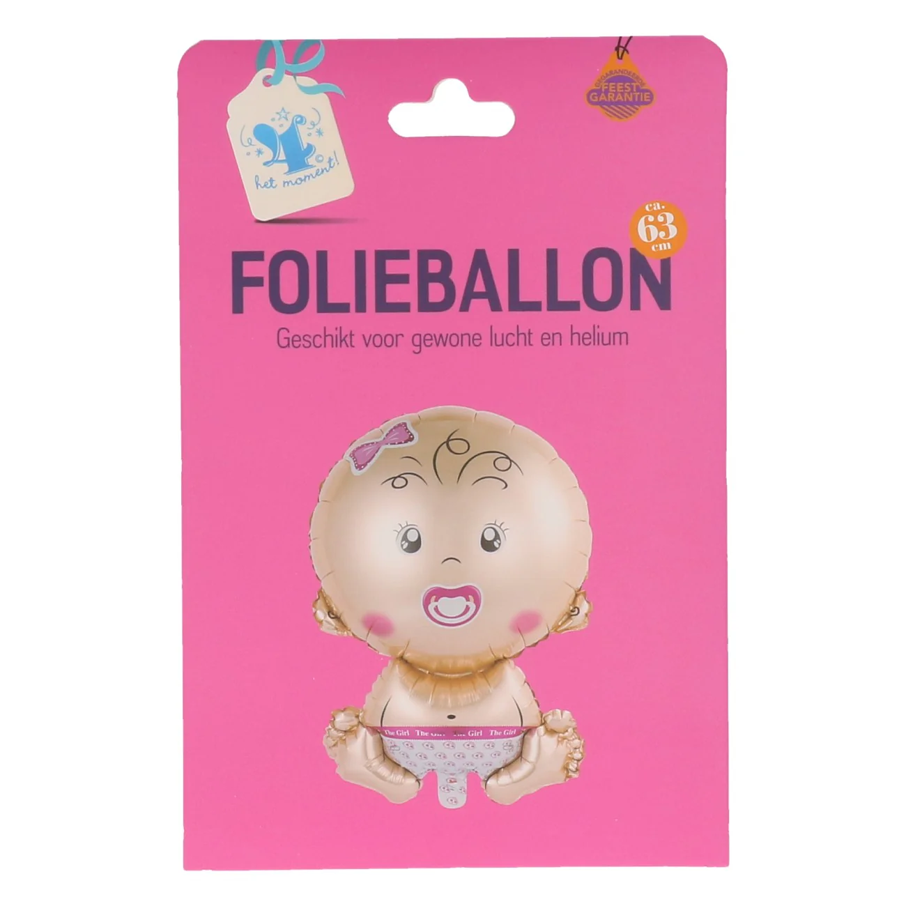 Folieballon baby roze 63cm - Image 2