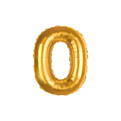 Folieballon cijfer 0 goud 70cm