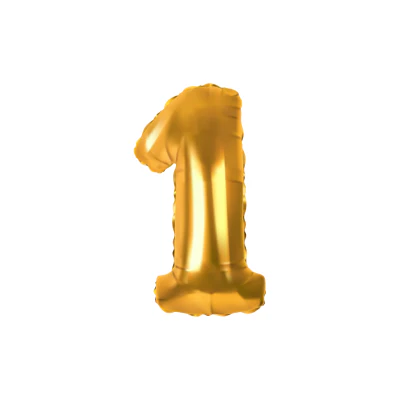 Folieballon cijfer 1 goud -70cm