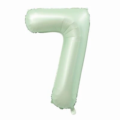 Folieballon cijfer 7 mintgroen 80cm