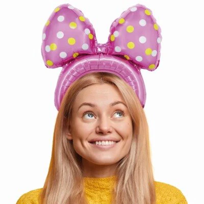 Haarband folieballon strik roze