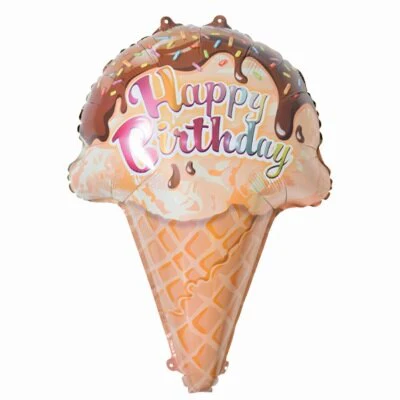 Folieballon Happy birthday ijsje meerkleurig 70 cm