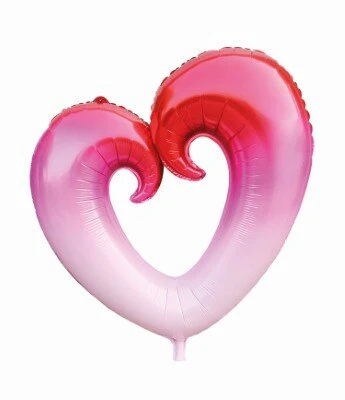 Folieballon hart roze verloop 80cm