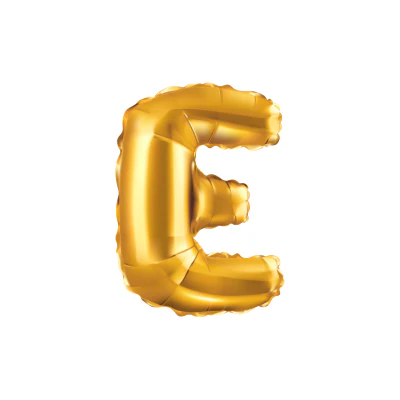 Folieballon letter E Goud -35cm