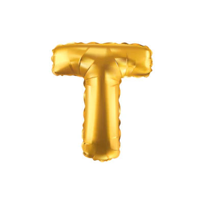 Folieballon letter T goud 35cm
