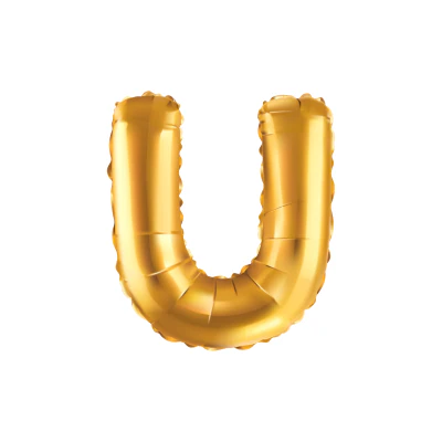Folieballon letter U goud 35cm