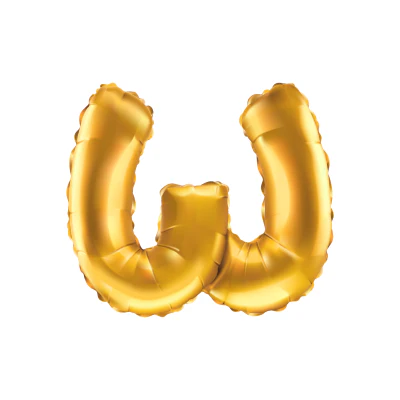 Folieballon letter w goud 35cm