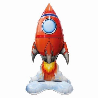 Folieballon raket rood 130cm