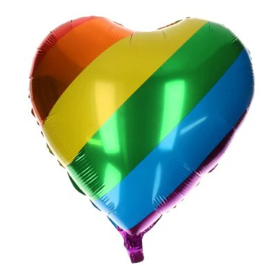 Folieballon regenboog hart 45 cm