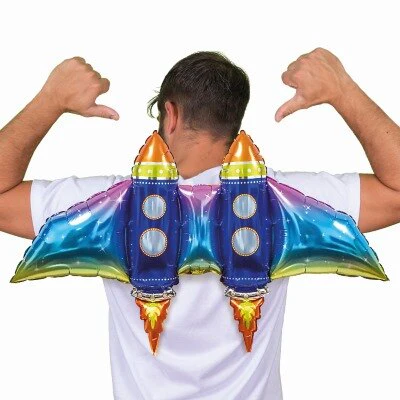 Folieballon Rocket wings meerkleurig 85cm