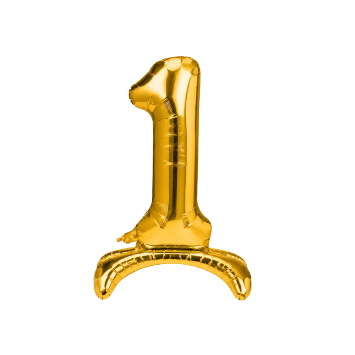 Folieballon staand - XXL - Goud - nummer 1 (127 cm)