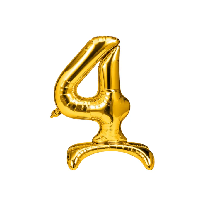 Folieballon staand - XXL - Goud - nummer 4 (127 cm)