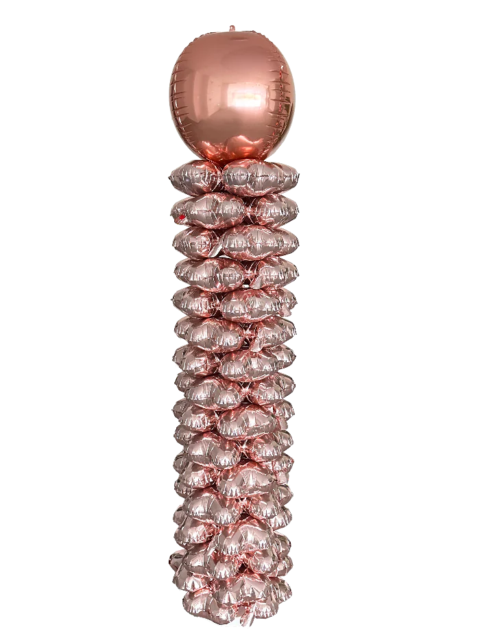 Folieballonnen pilaar rosegoud 160cm