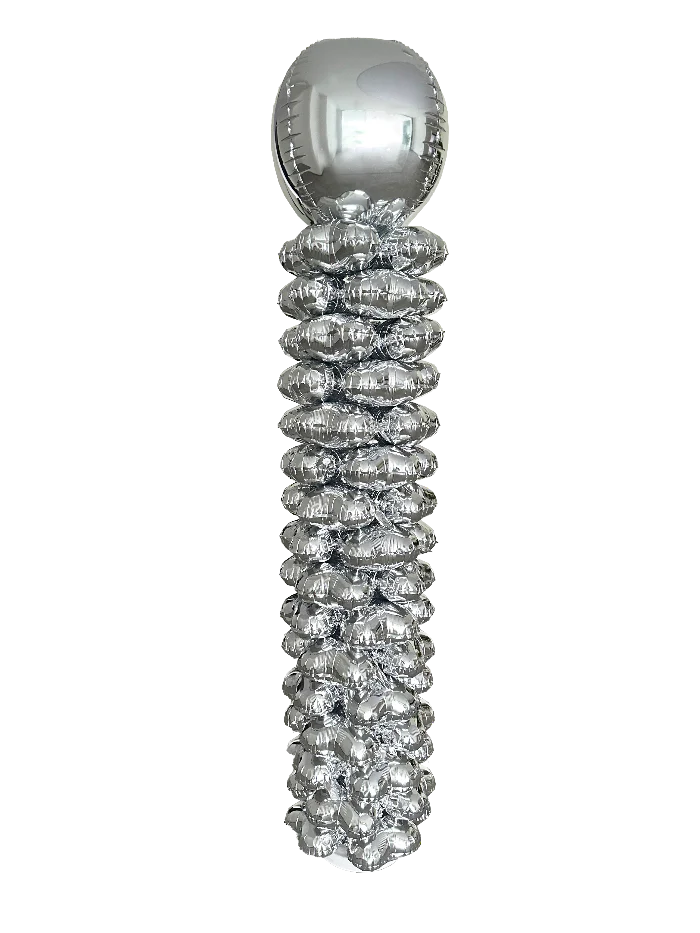 Folieballonnen pilaar zilver 160cm