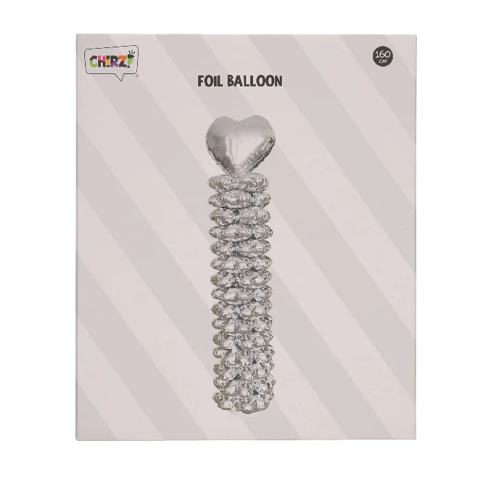 Folieballonnen pilaar zilver 160cm - Image 2